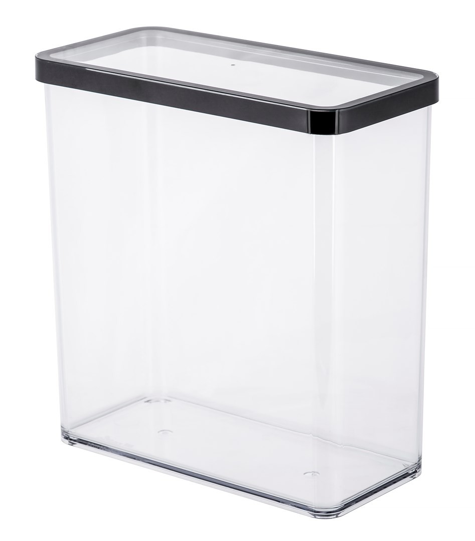 Transparent Rotho Loft - Rechteckige Dose Mit Deckel Und Dichtung, Lebensmittelecht, Vorratsdose, Küchenutensilien, Organizer, Kunststoff (San), Bpa-Frei, /Schwarz (3,2 L Rechteckig) - Bild 4