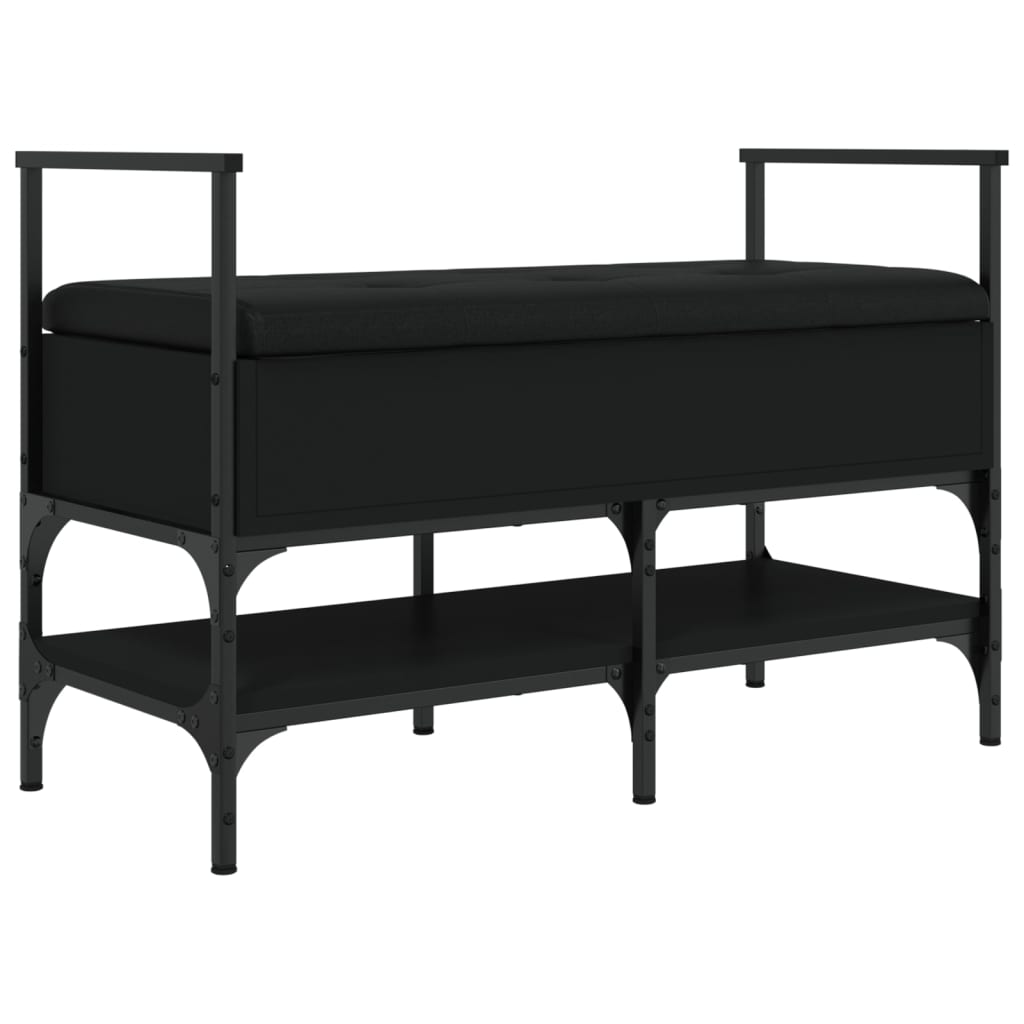 Shoe Bench Black 85.5x42x57.5 Cm Engineered Wood Vidaxl