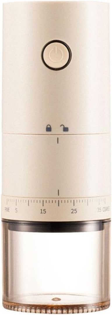 Macinacaffè Conico Elettrico Portatile Con 38 Livelli Di Macinatura Regolabili, Nucleo In Ceramica Ricaricabile Tramite Usb, Ideale Per Viaggi E Casa (beige).