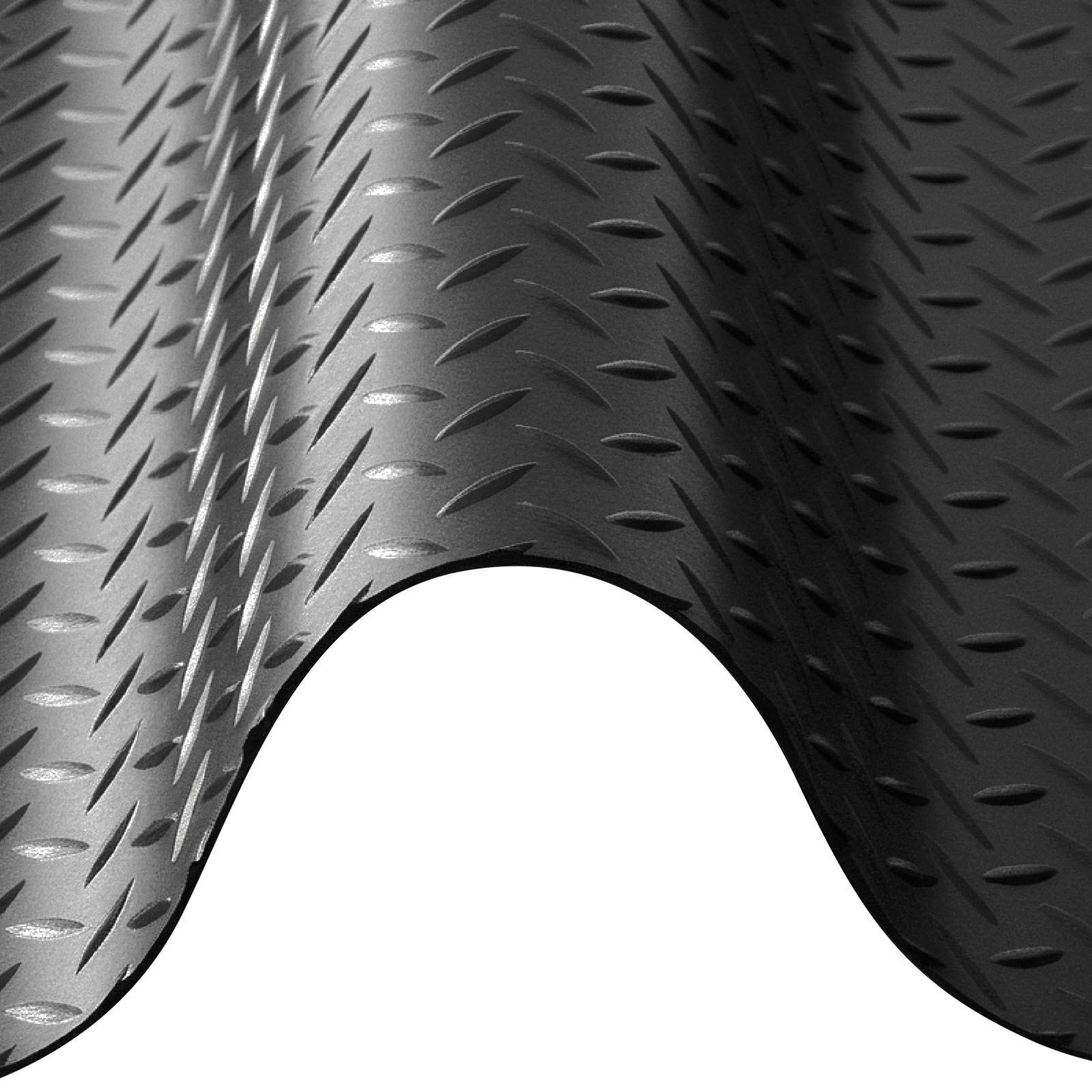 Tapis de sol garage antidérapant en caoutchouc SBR 3 mm, 1,22 x 7,62 m, noir