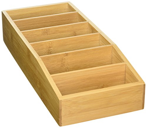 Kesper - Boîte de rangement en bambou 6 compartiments - Beige - l 35 x l 5/7 x h 15 cm - Livraison gratuite