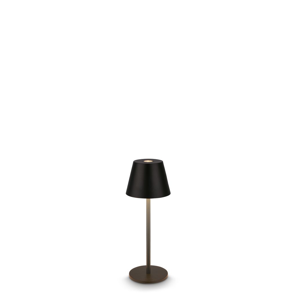 BRILONER Nano LED Table Lamp Black Rechargeable Light Dimmable Cordless 1, 5W