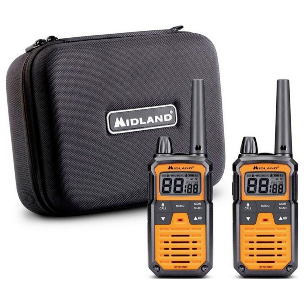 Midland Xt70 Pro Kofferset, Pmr+Lpd, Orange C1465.01 Pmr-Handfunkgerät 8011869203992
