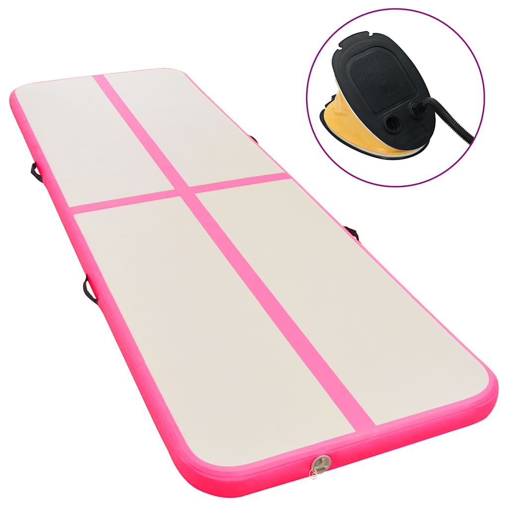 Vidaxl Aufblasbare Gymnastikmatte Mit Pumpe 600X100x10 Cm Pvc Rosa 8719883589534