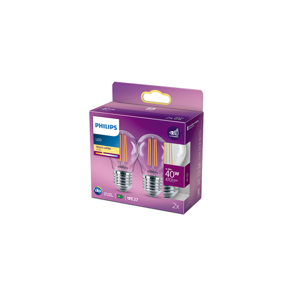 Philips Licht Leuchtmittel, Lampe (E27, 470 Lm, 2X) - Bild 3