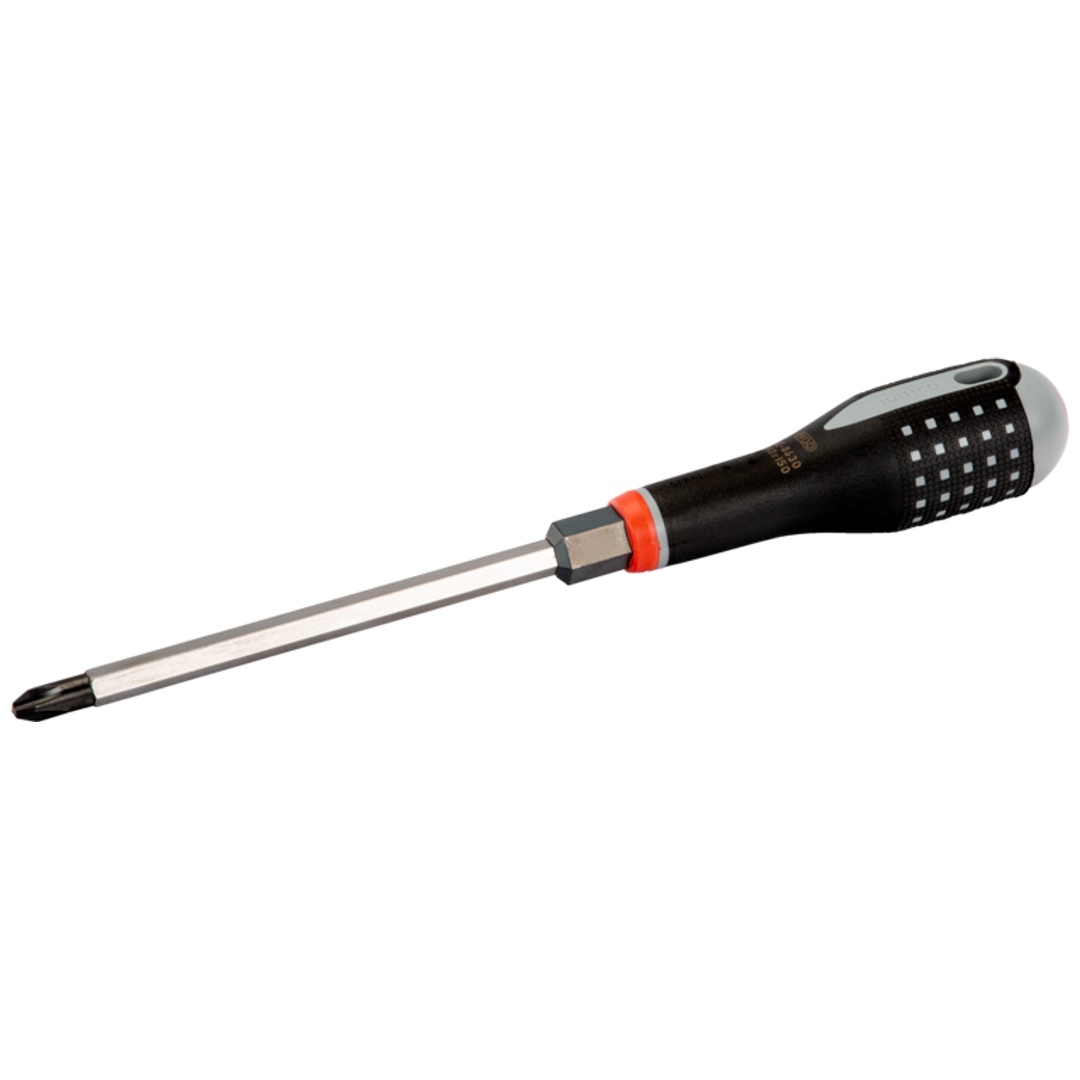 Bahco Schwarz Ergo Schraubendreher Für Phillips-Schrauben Mit Ansatz Und Gummigriff Ph3 X 150 Mm