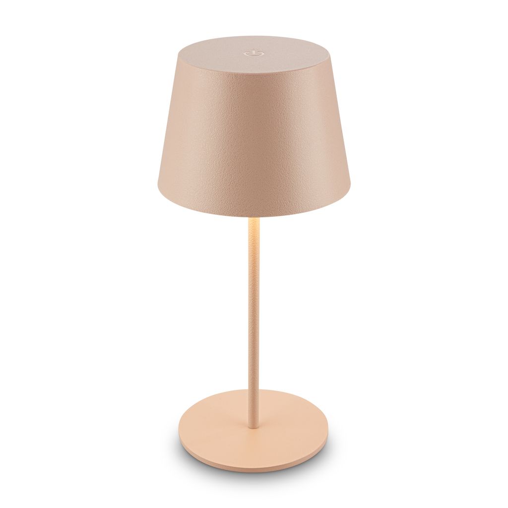 B.k.licht Briloner Led Tischlampe Kabellos Ø9, 5x20, 5 Cm 1, 2w 120lm 2700k Warmweiß Dimmbar Beige - Akku Tischleuchte Wohnzimmer Schlafzimmer Balkon