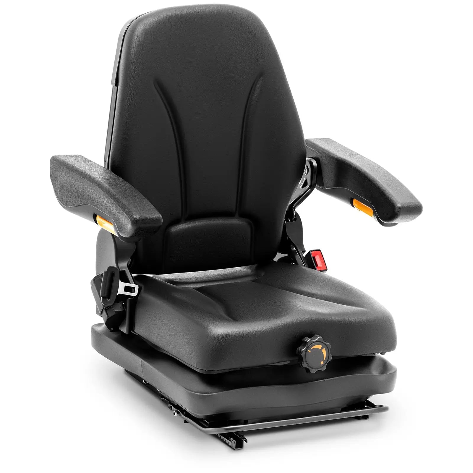 Siège de tracteur réglable avec suspension 50 mm, assise 42 x 47 cm, dossier inclinable 30-90°, PVC et acier peint par poudrage