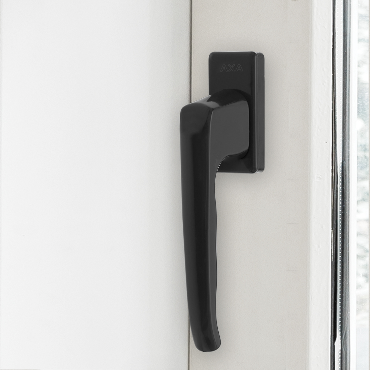 Axa Sicherheitsfensterverriegelung - Dreh - Kipp - Fenstergriff L - Schwarzes Aluminium - F8 - Nicht Abschließbar