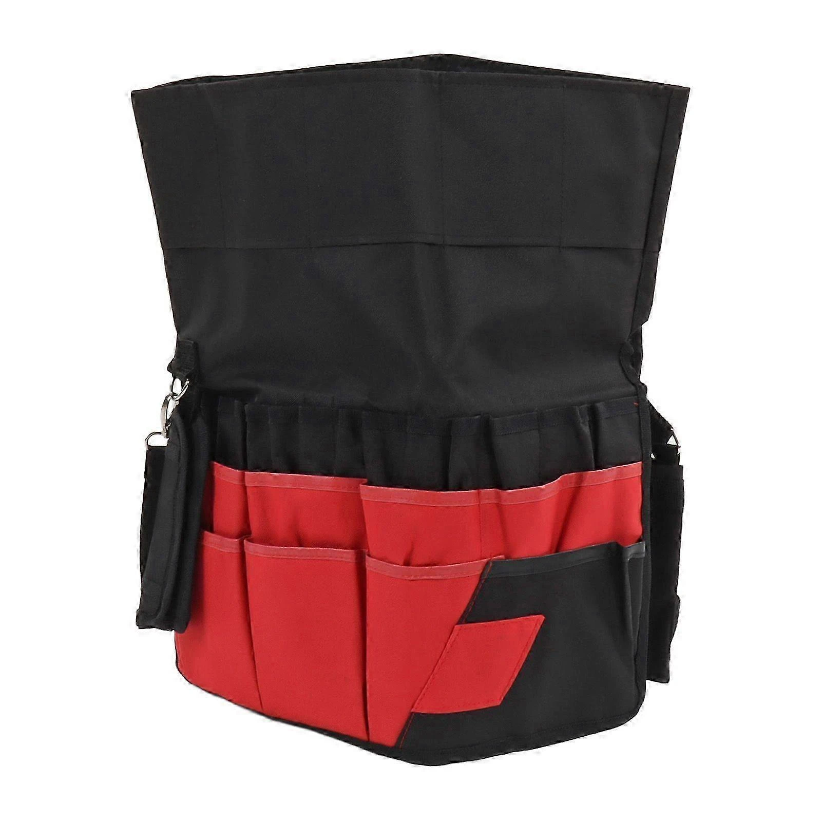 Sac de rangement à outils de jardin 42 poches, rouge, tissu résistant avec fermeture éclair