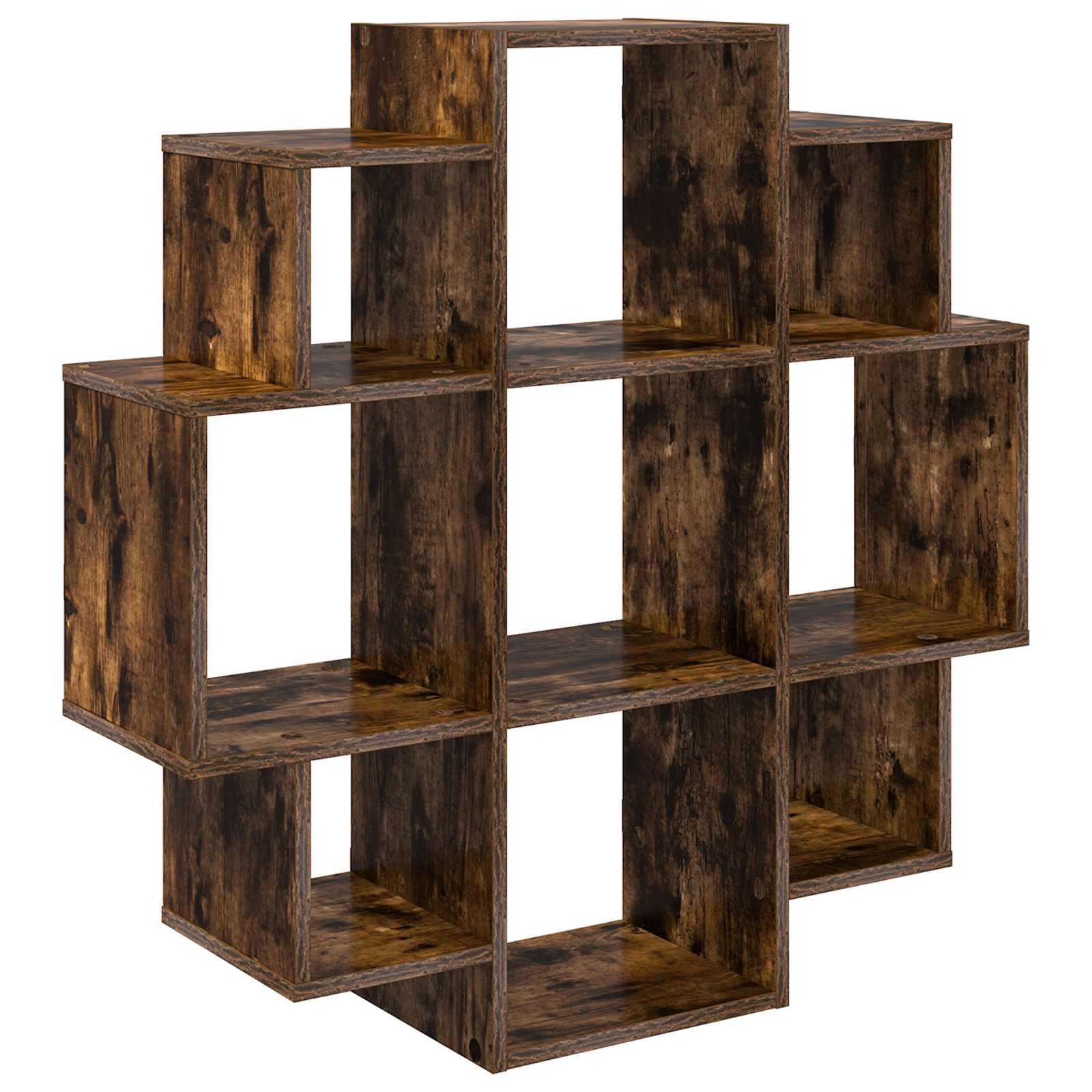 Vidaxl Braun Wandregal Raucheiche 90 X 25 X 90 Cm Holzwerkstoff