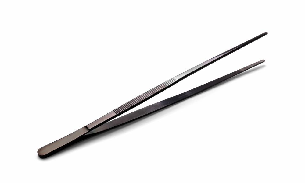 Bighouse It Schwarz Universelle Küchenpinzette Aus Beschichtetem Edelstahl, Länge 300 Mm - Hendi 680131
