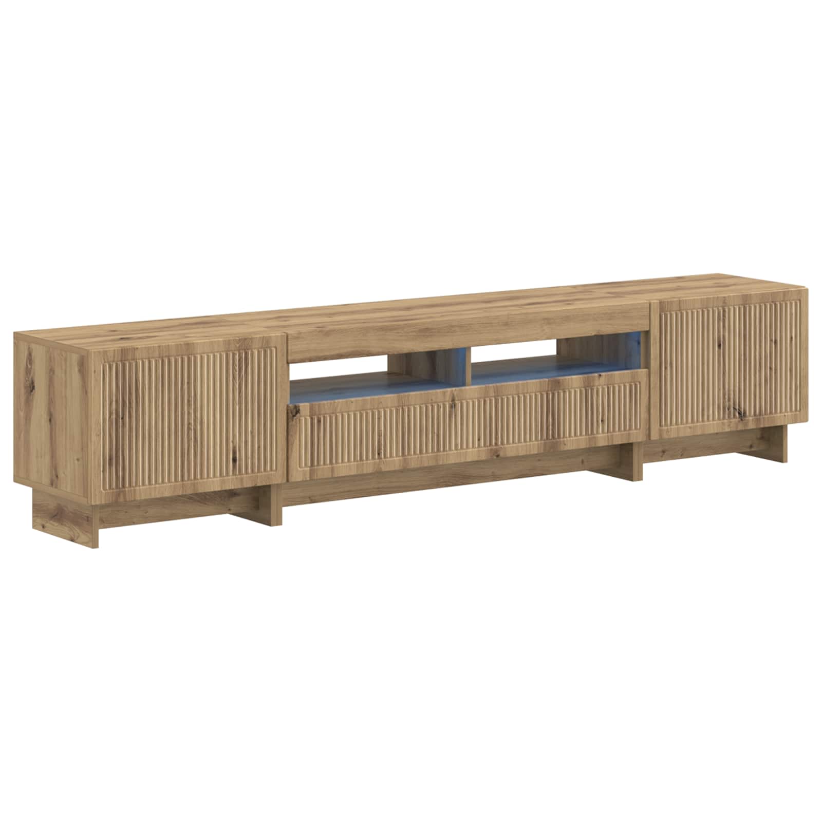 Vidaxl Grau 5-Teiliges Led Tv Schrank Artisan-Eiche Holzwerkstoff