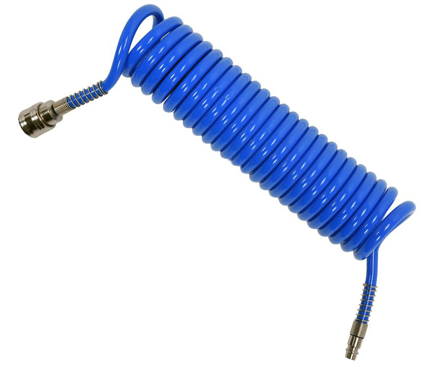 Yato Blau Druckluft Spiralschlauch Pressluftschlauch Polyurethan Pu Mit 1/4" Schnellkupplung 5M Bis 15M Innenø: 5,5Mm Bis Ø8mm +5M Innen Ø8mm Außen Ø12mm