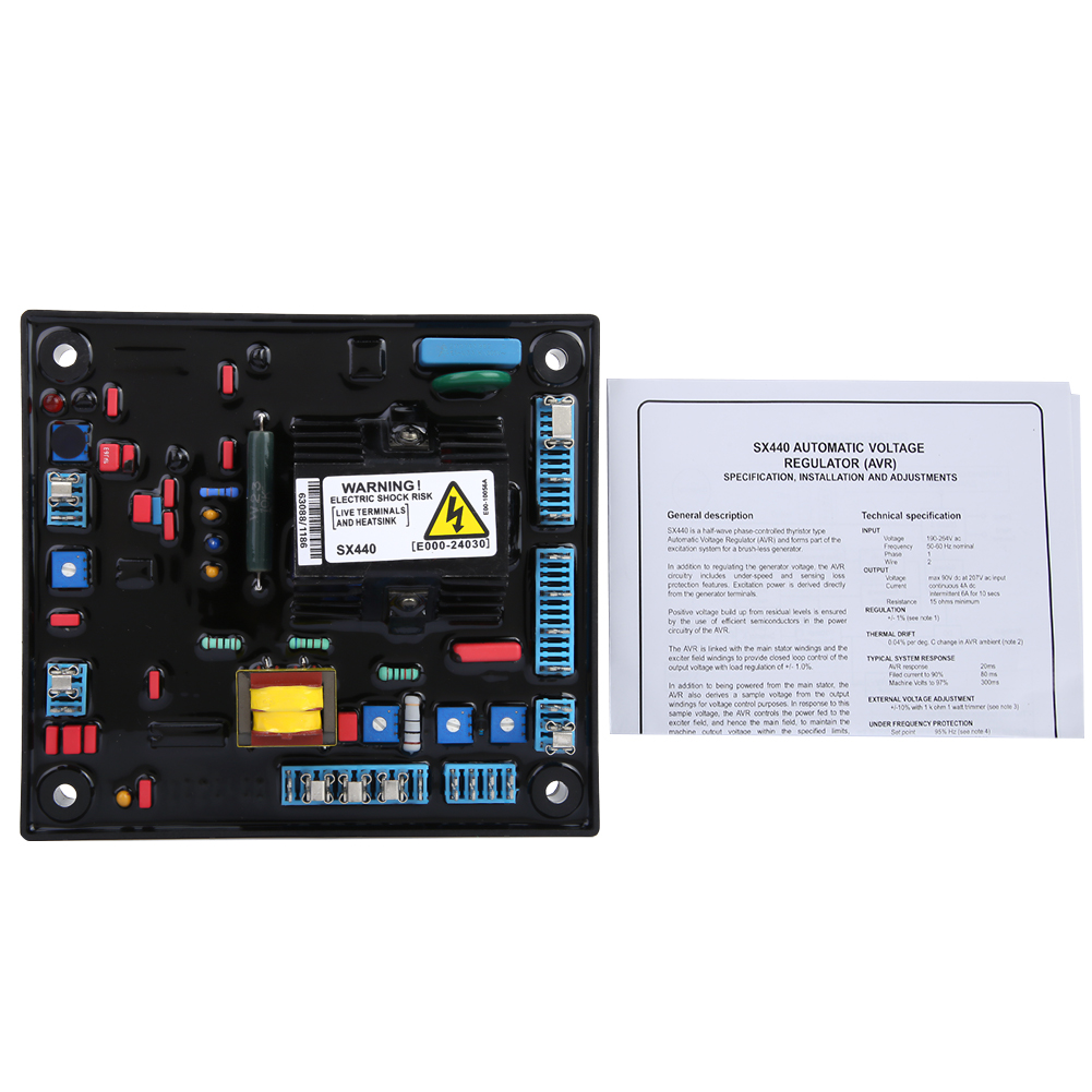 Régulateur automatique de tension SX440-A monophasé pour groupe électrogène, protection surtension et basse vitesse