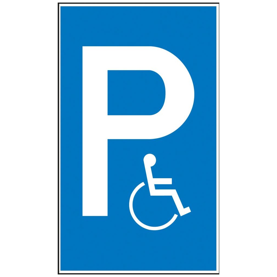 Fp Weiß Parkplatzss. Behindertenp Aluminium Geprägt