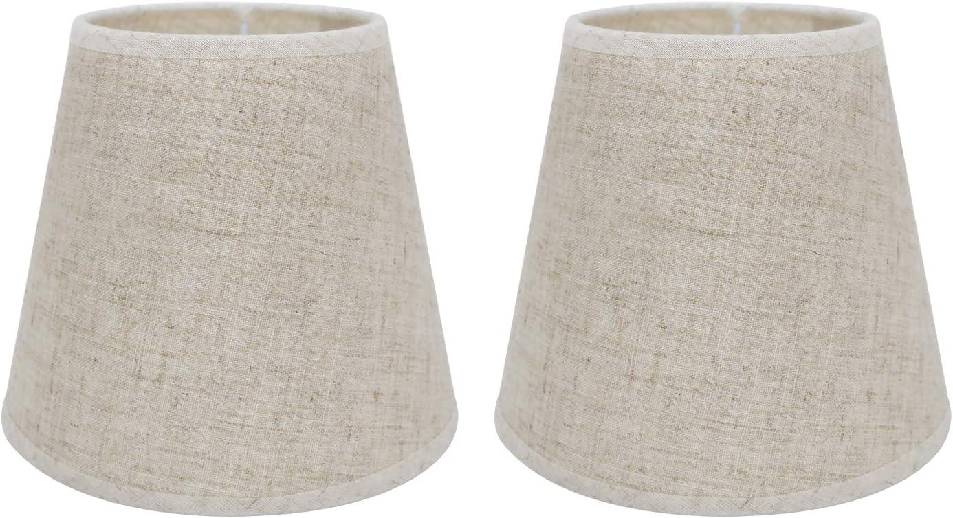 Set Mit 2 E14/e27 Lampenschirmen Für Tischlampen, Wandleuchten, Kronleuchter, Kristalllampenschirme, 10 Cm (oben) X 14 Cm (höhe) X 16 Cm (unten), Leinen