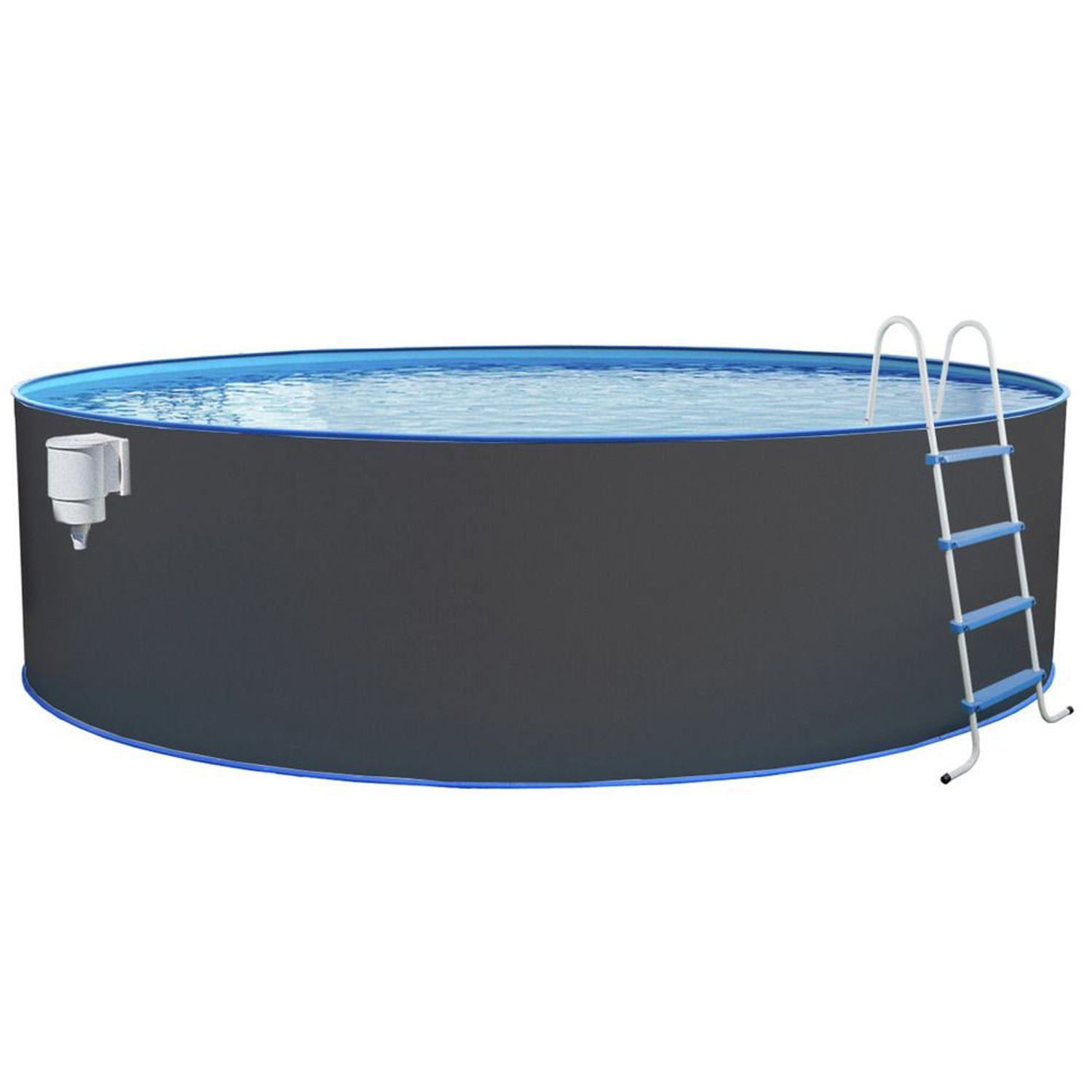 Steinbach Stahlwand Swimming Pool Set 'Nuovo Rund', Anthrazit, Ø 450 X 120