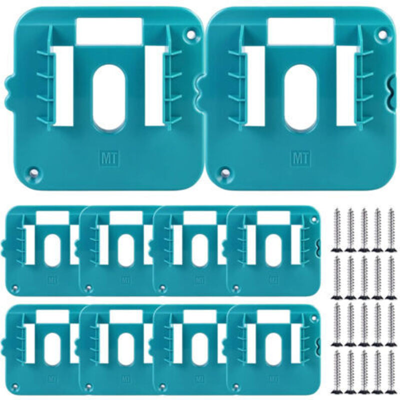 Support mural de batterie Makita 14,4-18 V, lot de 10 avec 20 vis