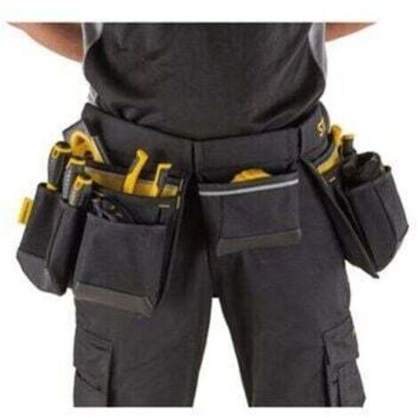 Ceinture à outils double en tissu 600D, 60 cm, porte-marteau métal et poche mètre à ruban