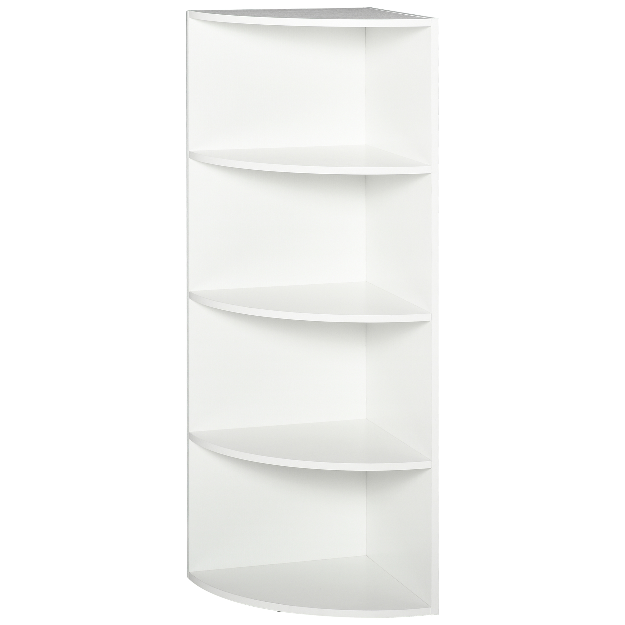 Bibliothèque D'Angle 4 Étagères À Mur Et Mur En Bois 39.5x39.5x120cm