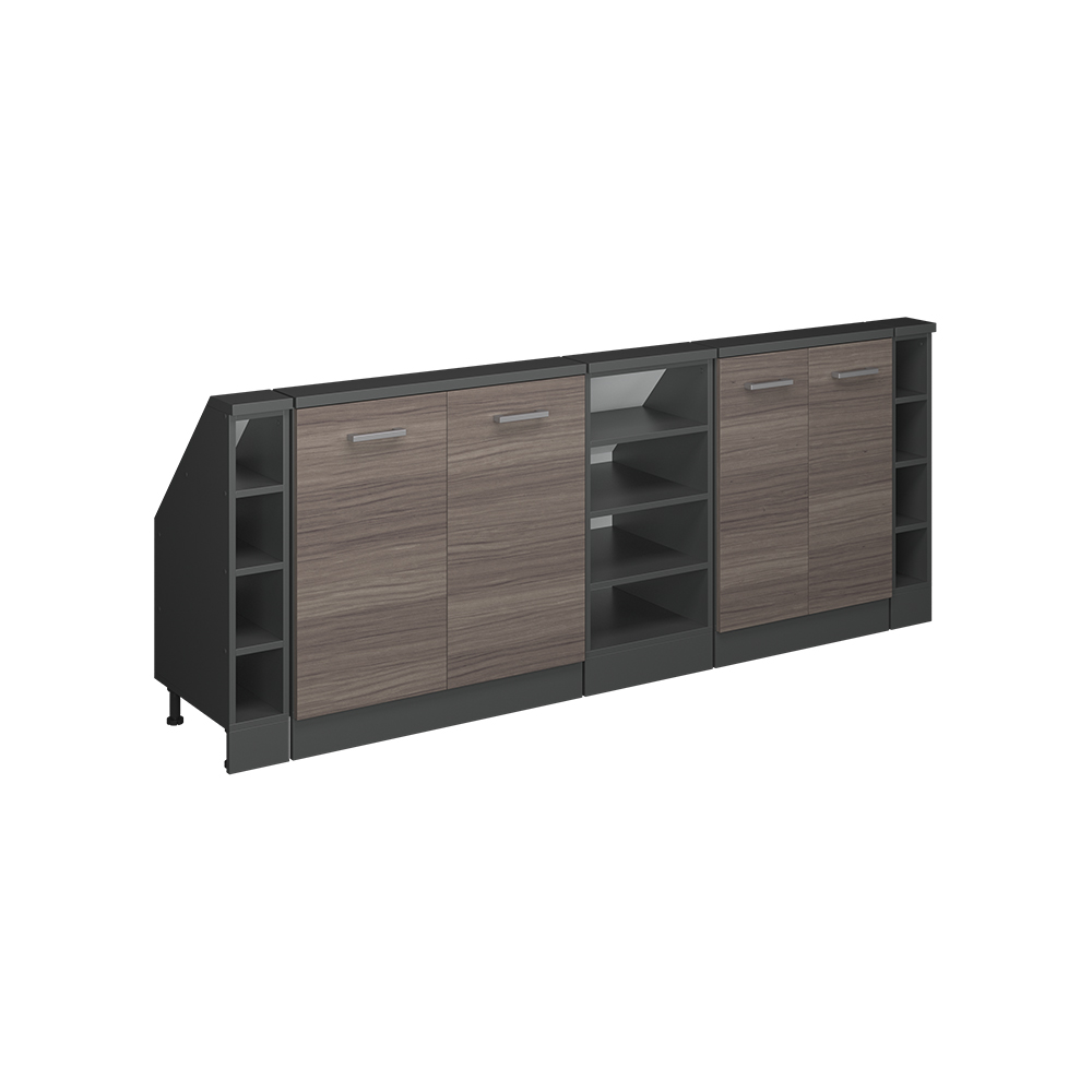 Küchenschrank Für Dachschrägen R-line, Edelgrau/anthrazit, 210 Cm 5er Set, Vicco
