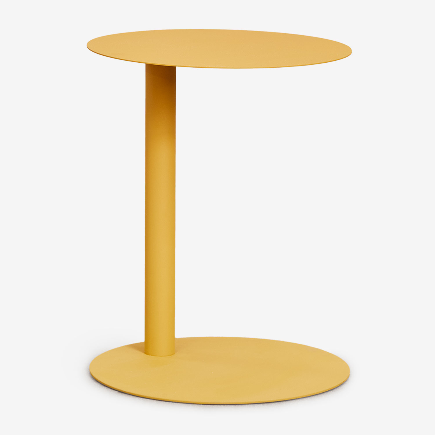 Sklum - Table D'Appoint Ronde Ø40 Cm En Acier Inoxydable Yannik Jaune