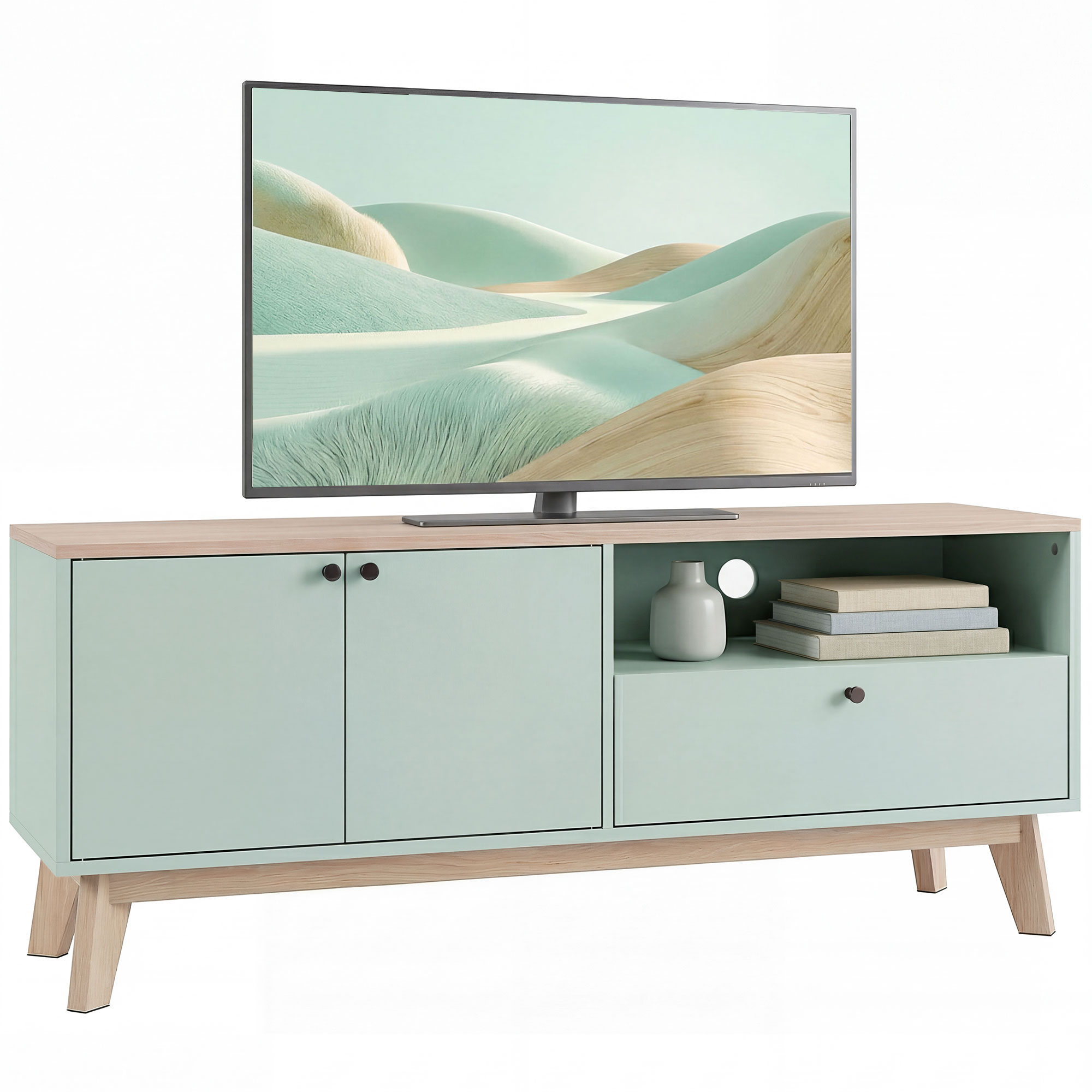 Meuble Tv - Homcom - Pour Téléviseur 36 Pouces - 2 Portes