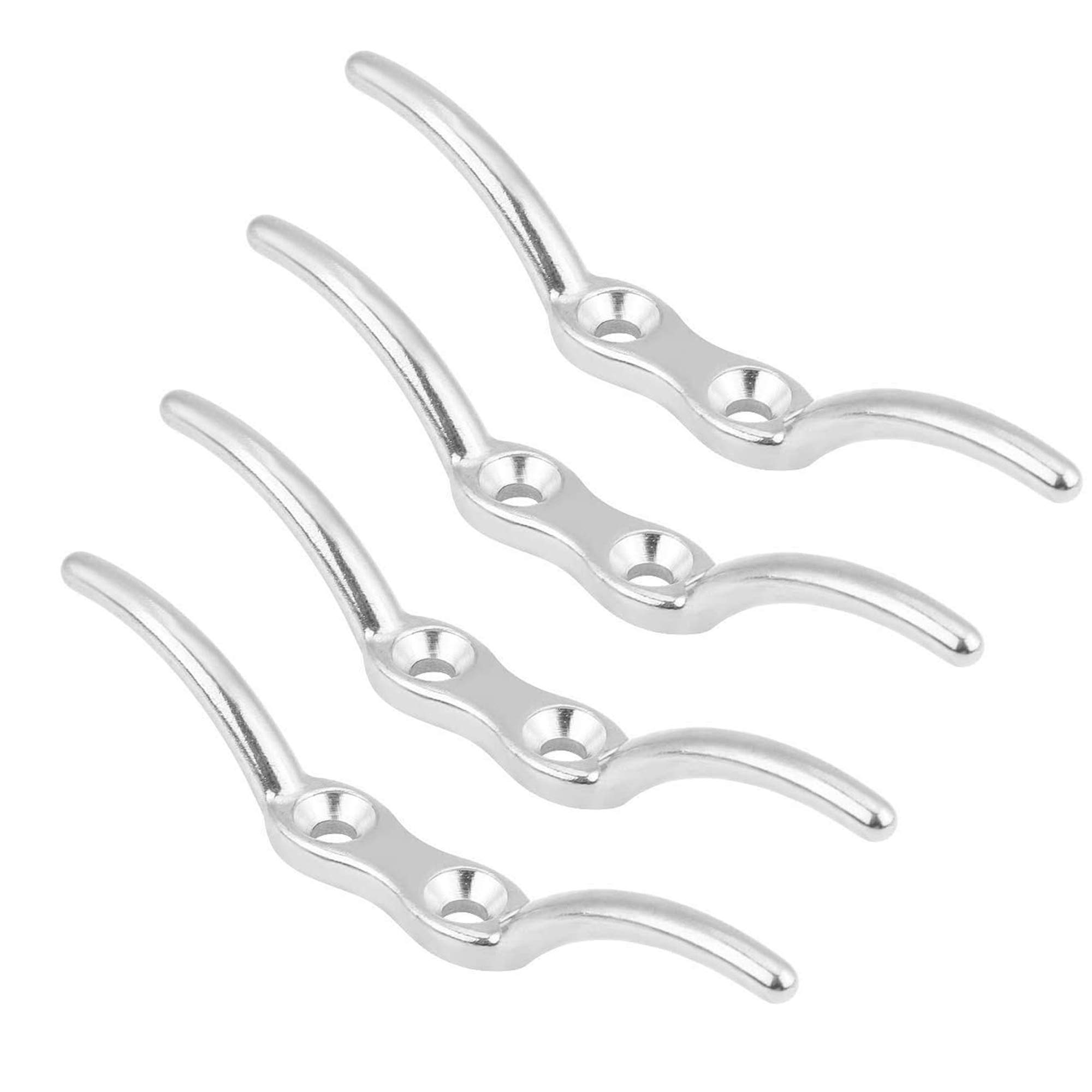Crochet à taquet d'amarrage en acier inoxydable 316 poli, fixation de pont pour corde de mât, lot de 4