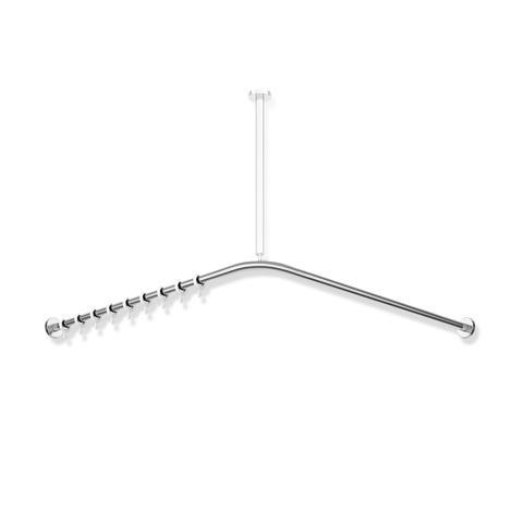 Hewi Mehrfarbig - System 900 Vorhangstange 900.34.10240 987 X 987 Mm, 20 Vorhangringe, Edelstahl Verchromt