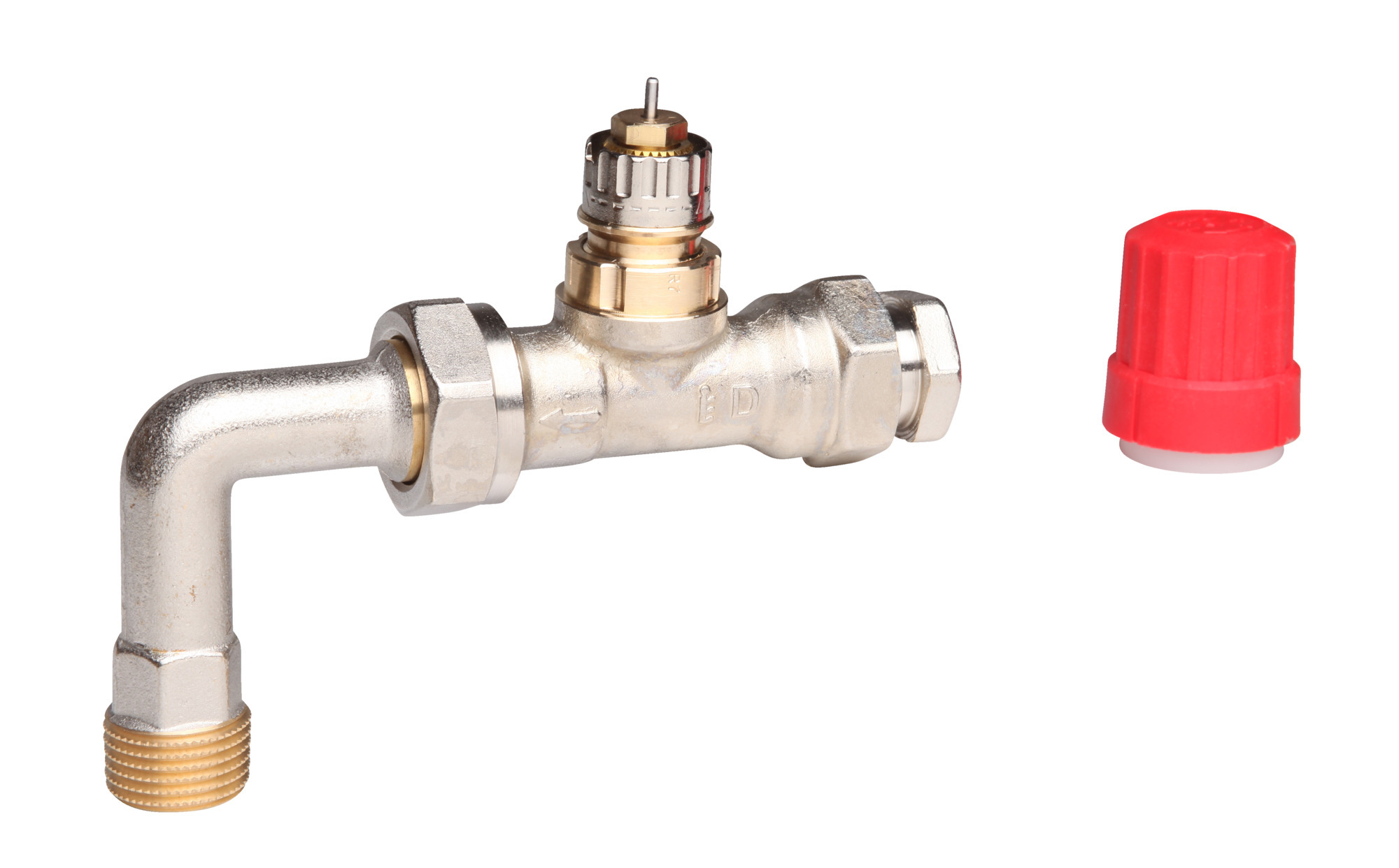 Danfoss Weiß Ventilgehäuse Ra-K Durchgangsausführung Mit Bogen, R 1/2", Kvs: 2,5