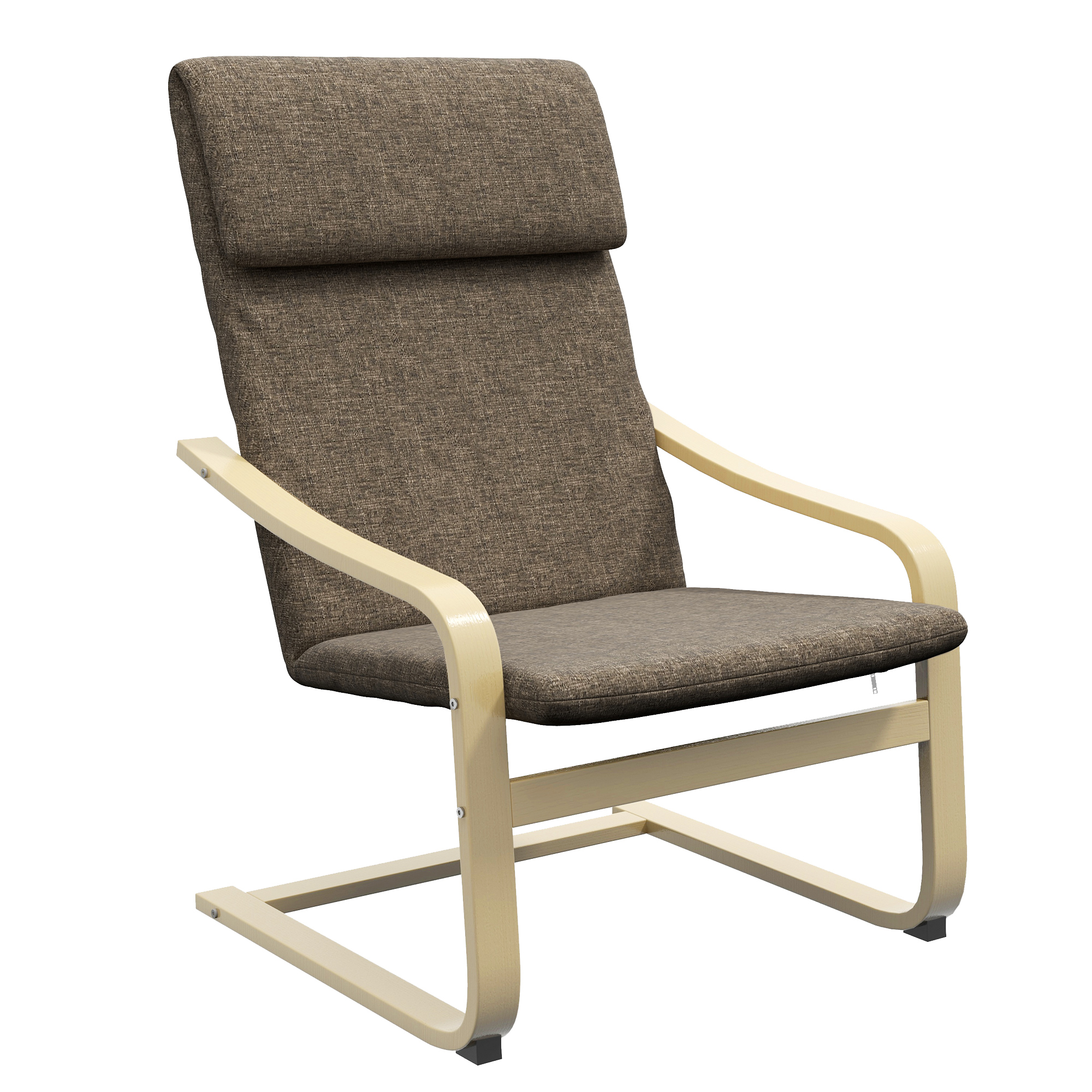 Homcom - Relaxsessel, Relaxstuhl, Ruhesessel Mit Kopfkissen, Schwingstuhl, Esszimmerstuhl Mit Leinenoptik Für Wohnzimmer, Braun 65 X 79 X 98cm