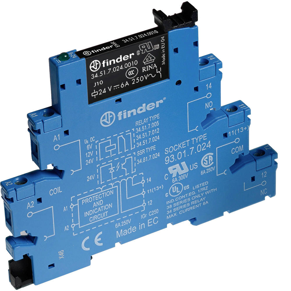Finder - 38.51.0.060.5060 Koppelrelais 60 V Dc/Ac 6 A 1 Wechsler 1 St.