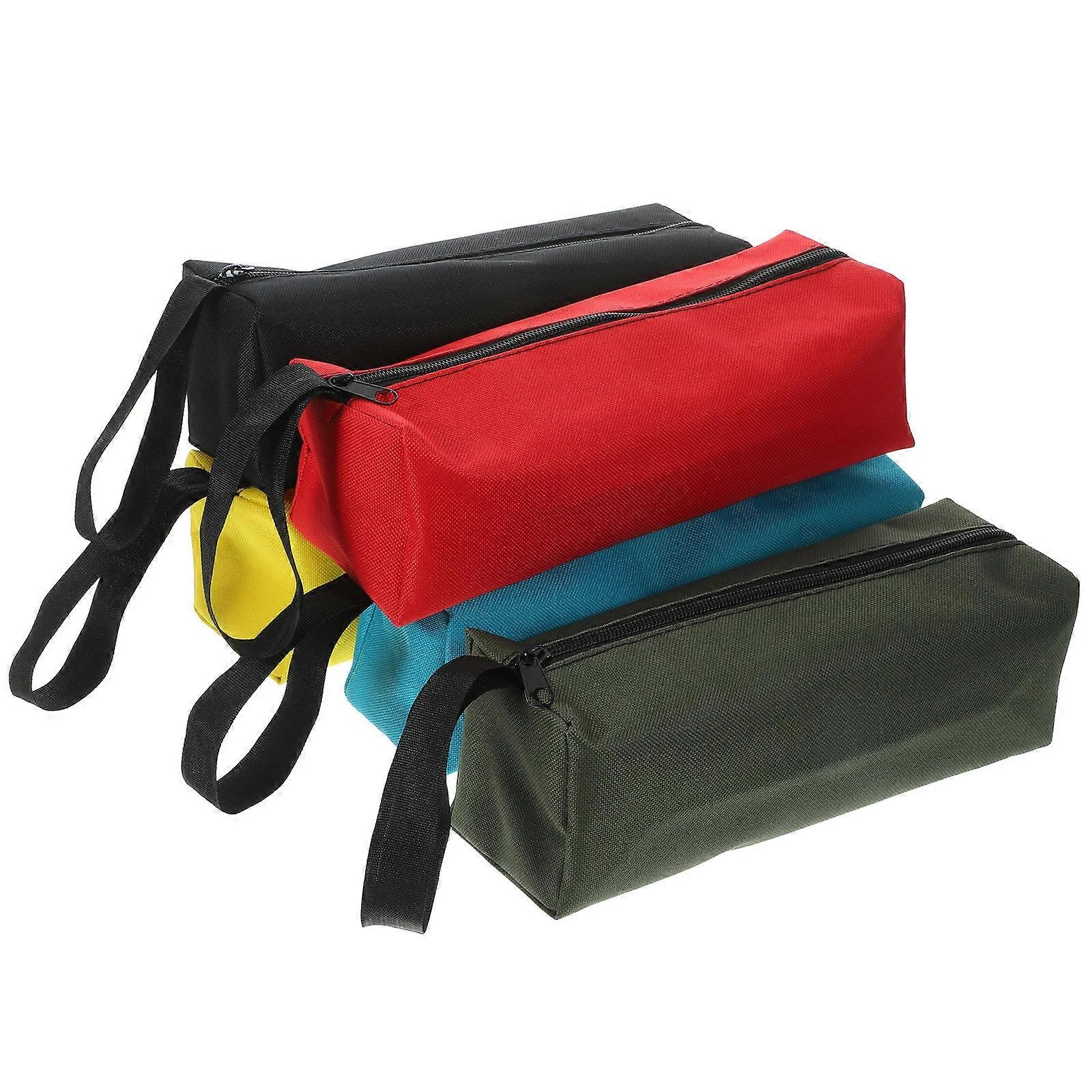 Sac à outils portable en toile, fermeture éclair, 25 x 8,5 x 7 cm, lot de 5