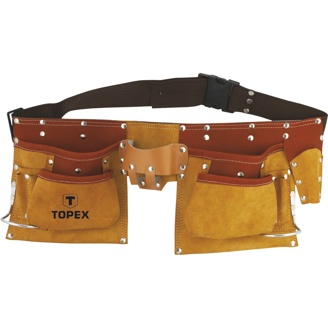 Topex Mehrfarbig 11-Pocket Fitter's Belt - Leder-Werkzeuggürtel Für Heimwerker