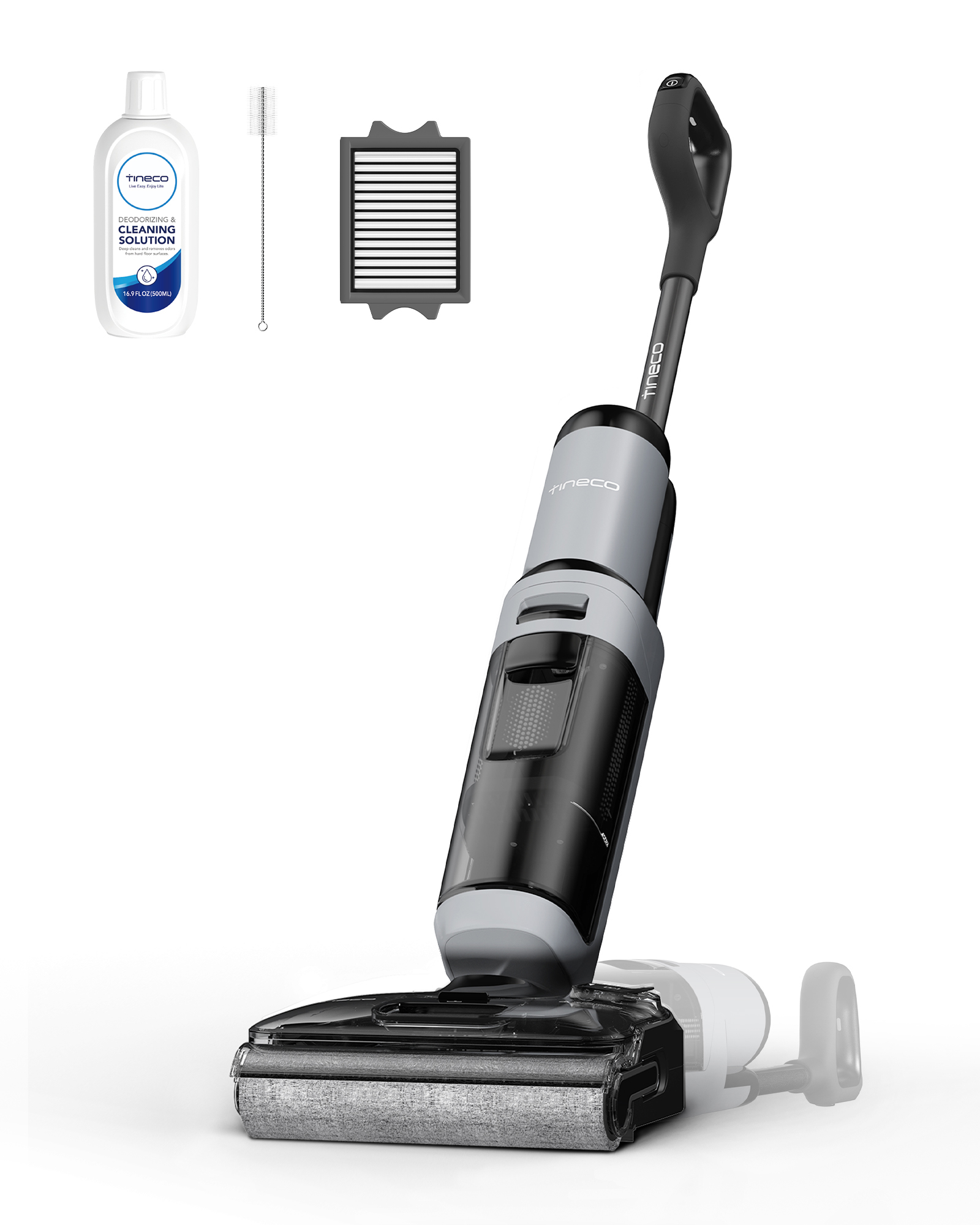 Aspirateur sec et humide extensible Tineco FLOOR ONE i5 stretch, aspiration et lingettes 2 en 1, 180 °   Aspirateur Lay-Flat Wash, aspiration 20 kPa, nettoyage des bords double face, autonomie de 30