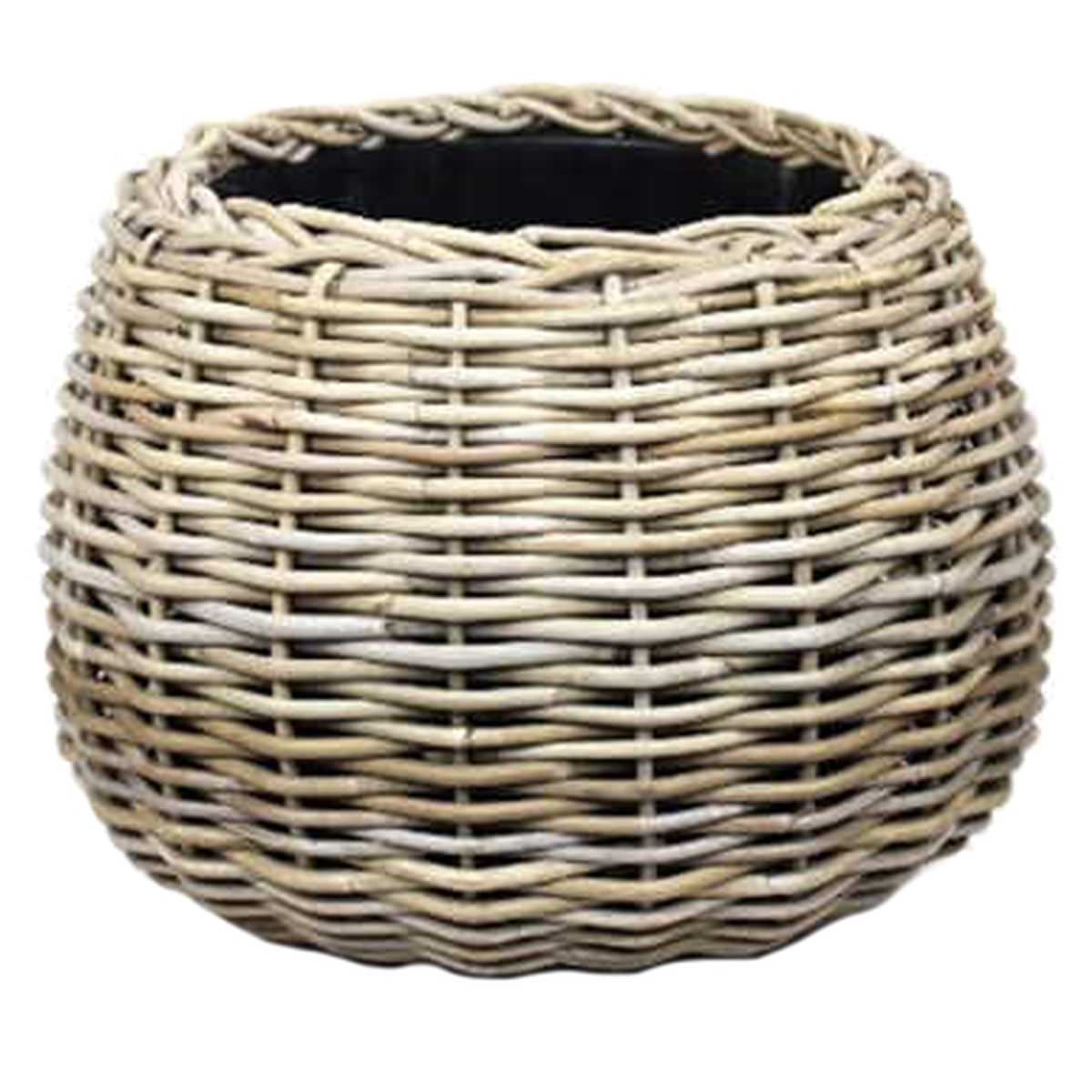 No Brand Van Der Leeden Drypot® Rattan Tina Pflanzkübel Grau Ø 45 Cm - Sylter Körbe