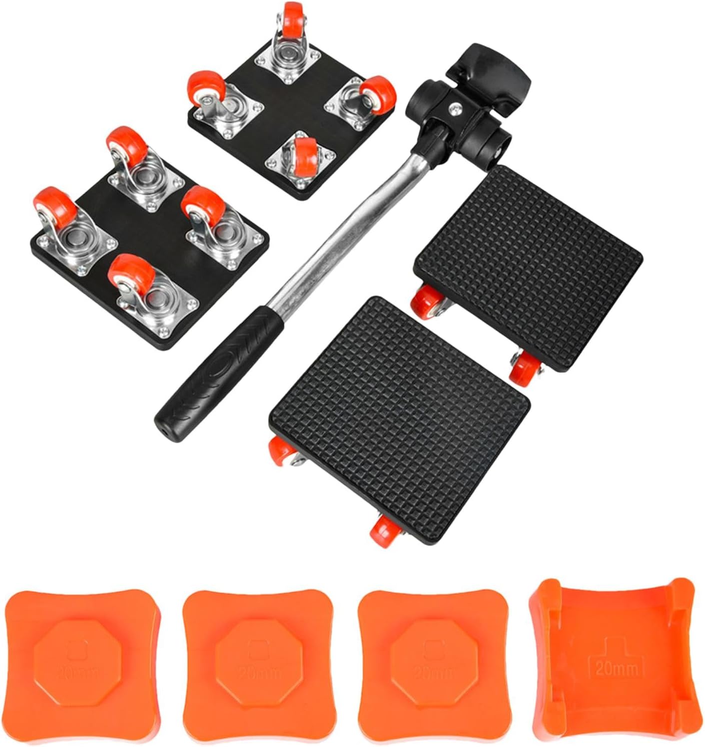 Chariot de manutention de meubles avec roulettes, charge 500 kg, PP et acier au carbone