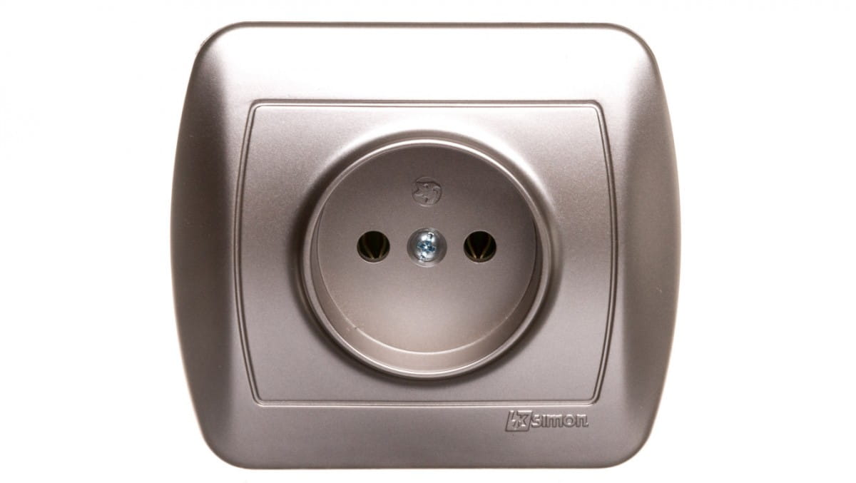 16A IP20 Single b/u Buchse Satin Simon Akord AG1E/29 - Bild 2