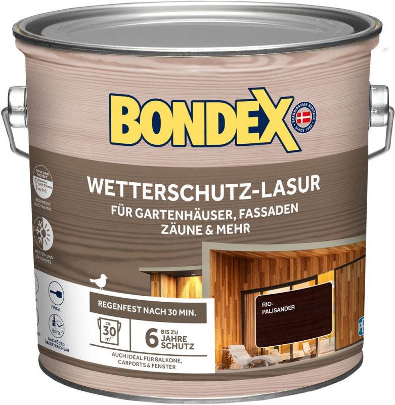Bondex Wetterschutz Lasur Rio-Palisander 2,5 L 8716242036548
