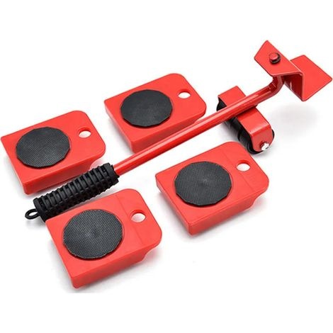 Ensemble de déménagement de meubles avec lève-meuble et 4 glissières à roues, charge 150 kg, lot de 5 pièces