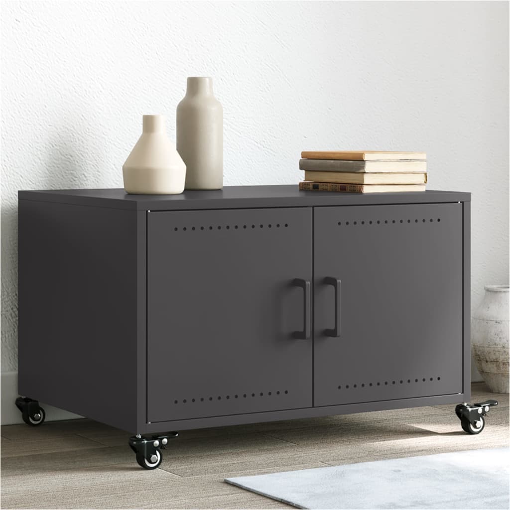 Vidaxl – Table Basse Fixe Noire 68x50x43,5 Cm – Acier Laminé À Froid