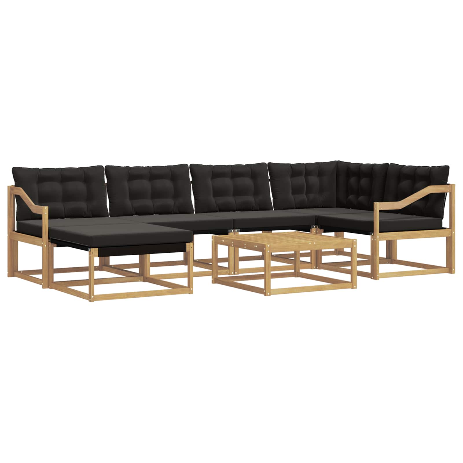 Set Di Divani Da Esterno 7 Pz Bianco E Nero Vidaxl