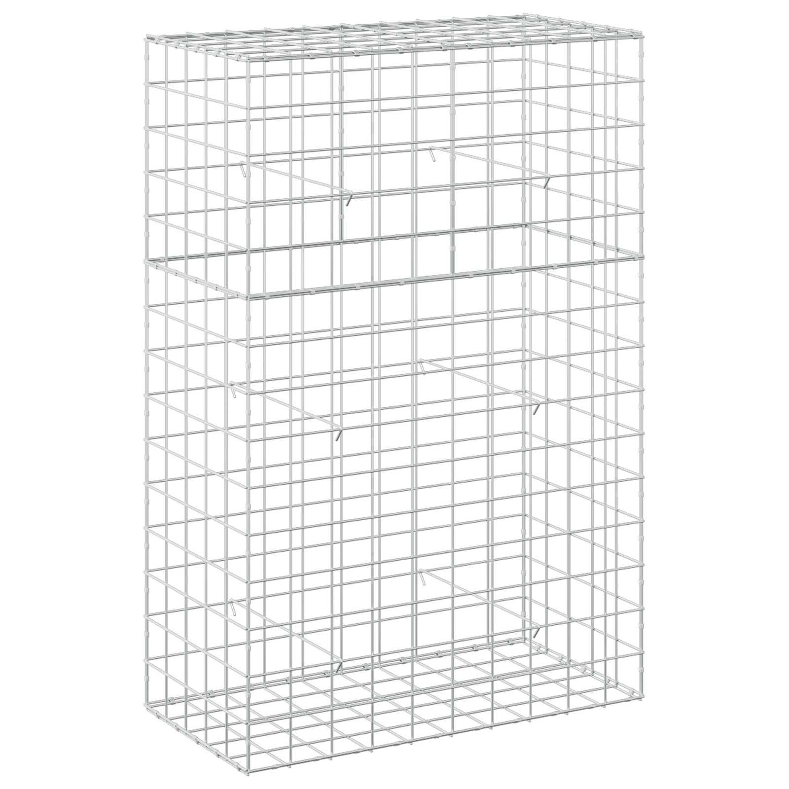Vidaxl Versilbert Gabione Mit 5 Mm Draht Und 10X10 Cm Maschen 100X50x150 Cm