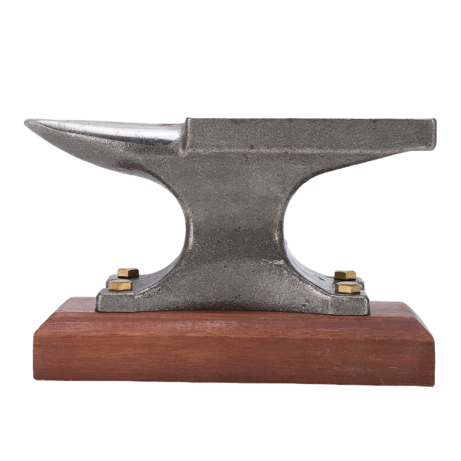 Mini enclume en acier moulé sur base en bois, surface 75x26 mm, trou de 9 mm