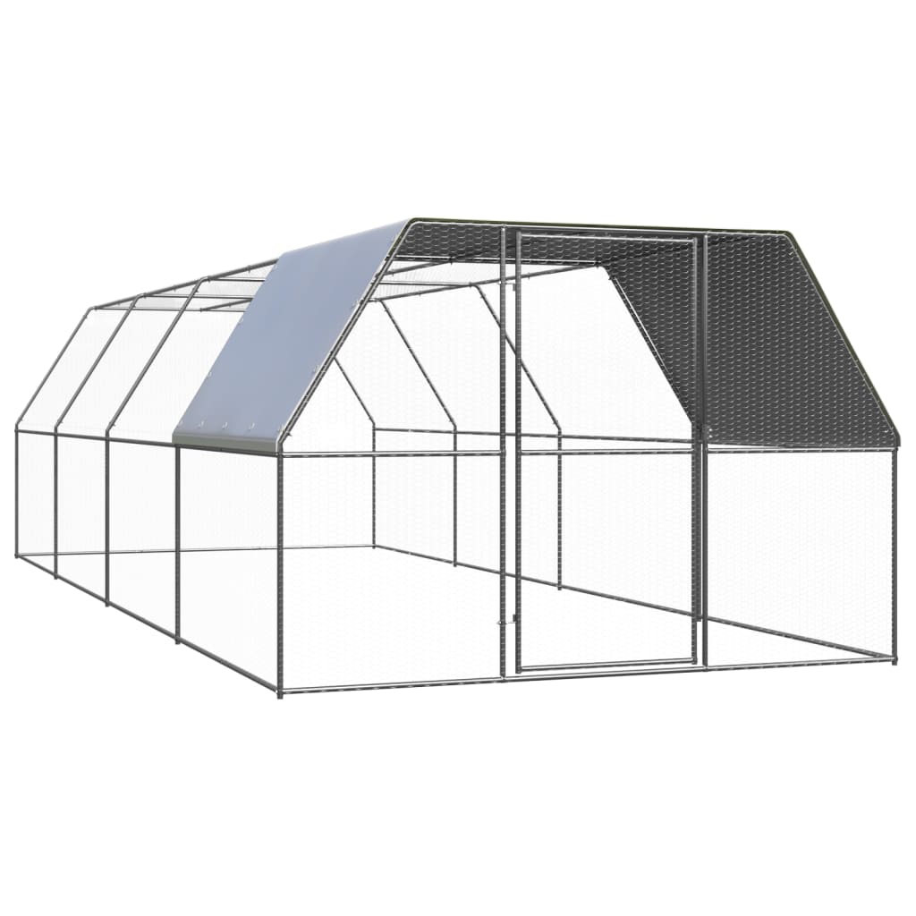 Outdoor-hühnerkäfig 3x8x2 M Verzinkter Stahl Vidaxl