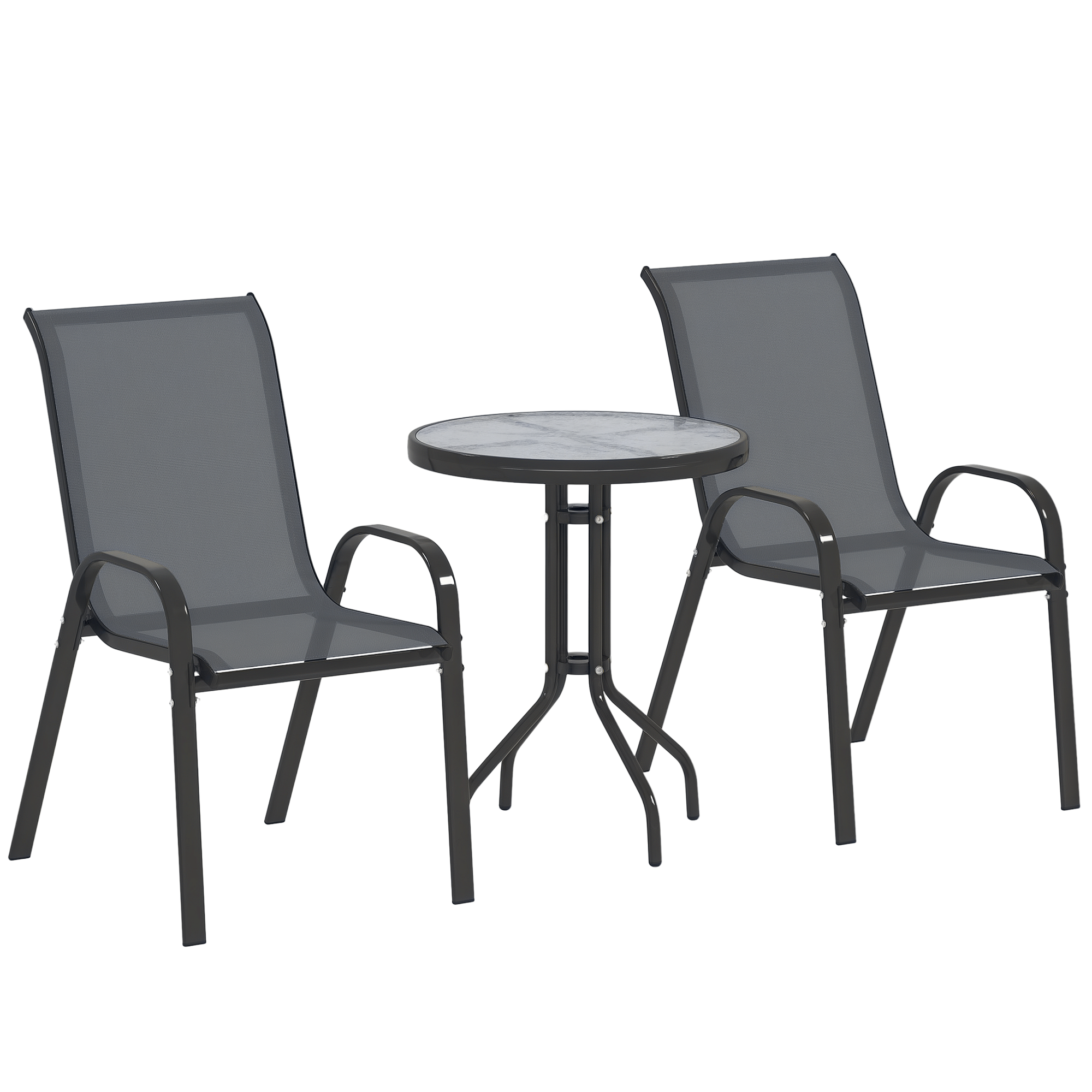 Salon De Jardin Extérieur - Outsunny - 3 Pièces - 2 Fauteuils