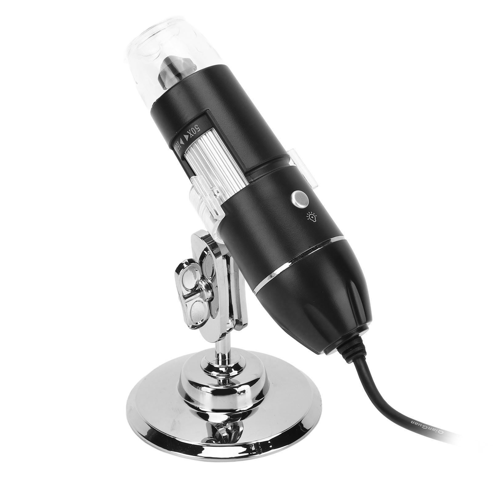Microscope numérique portable USB à main, 8 LED, support métallique flexible, batterie rechargeable