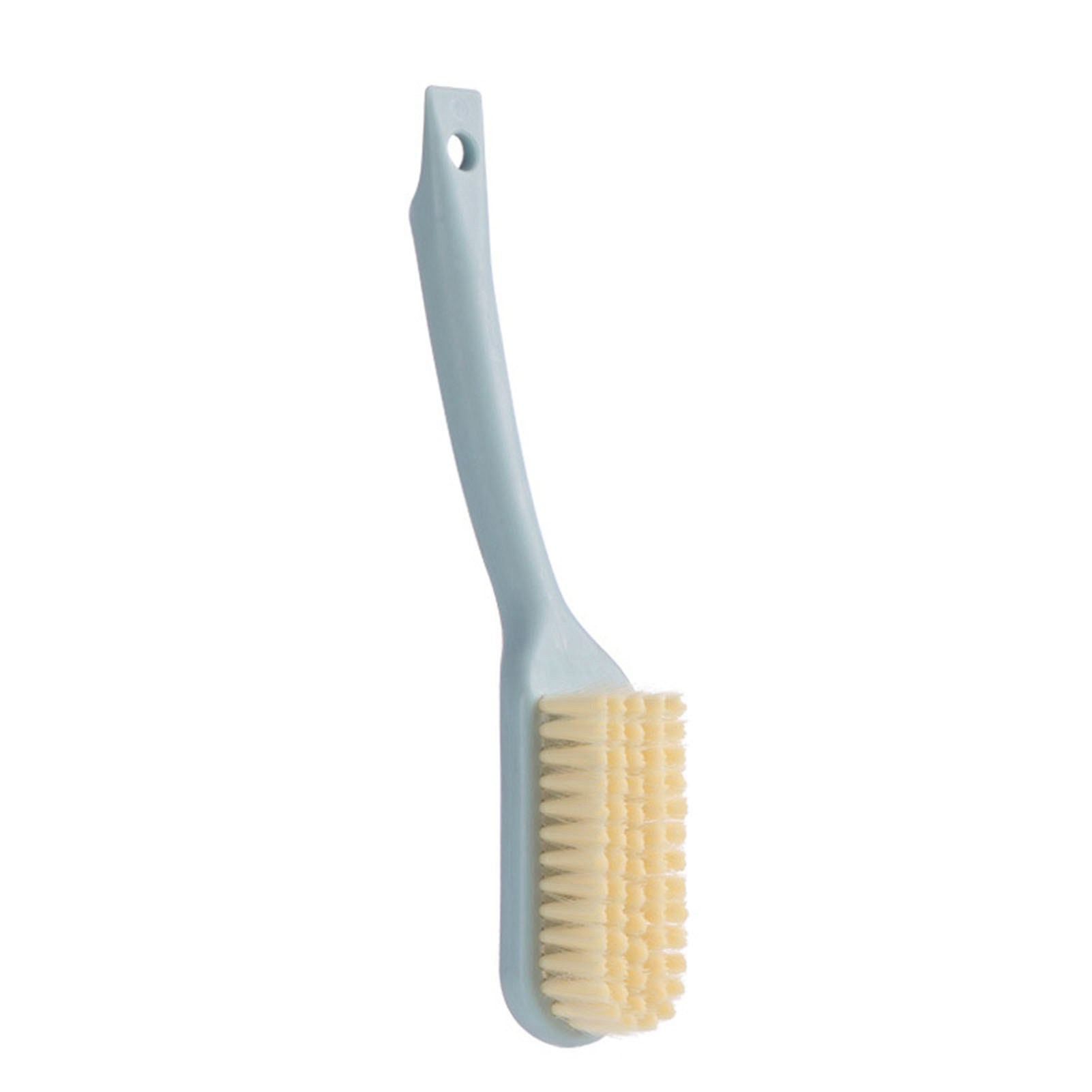 Brosse à chaussures à long manche incurvé en plastique, anneau de suspension, 22,5 cm