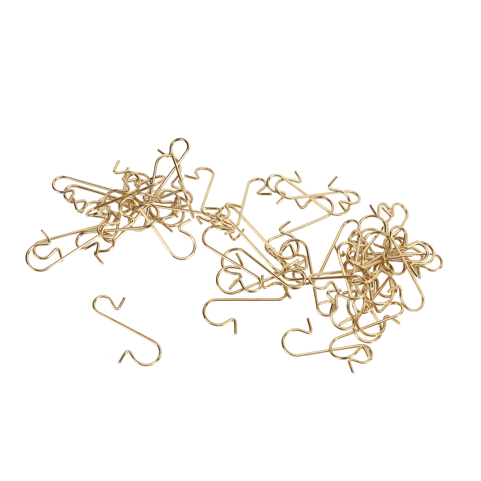 Crochets en S en fil métallique plastifié, rouge vert et or, 3 x 1,3 cm, lot de 50